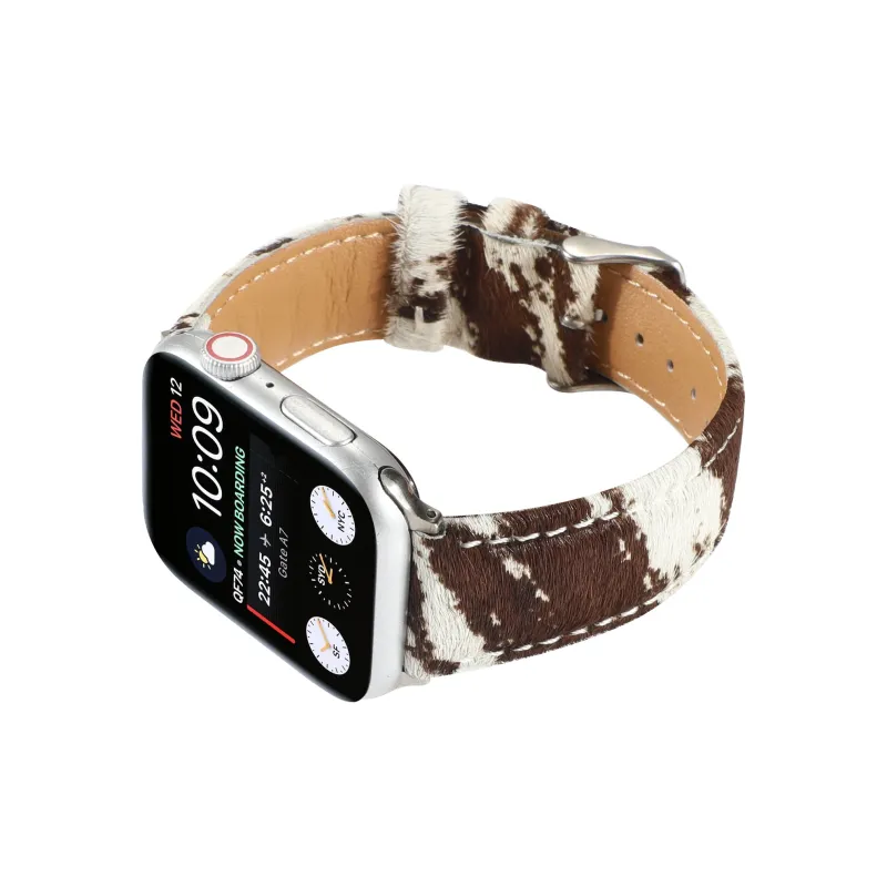 MSSM Apple Compatibility Watch Band 49mm Zebra Print Faux Suede Replacement Leopard Print Wrist Strap Material-8