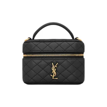 SAINT LAURENT GABY Sheepskin One Shoulder Crossbody Portable Makeup Bag Women's Black