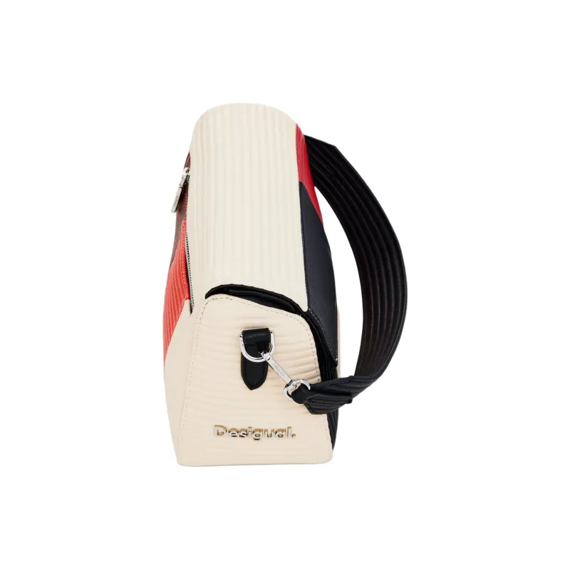 Desigual Recycled Polyester Shoulder Bag, Crossbody Bag, Handbag Regular Women's Beige & Multicolor-3