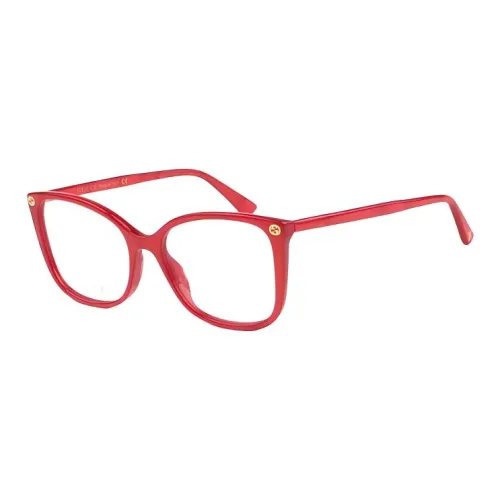 GUCCI Plate Frame Square Eyeglass Frames Women's Red