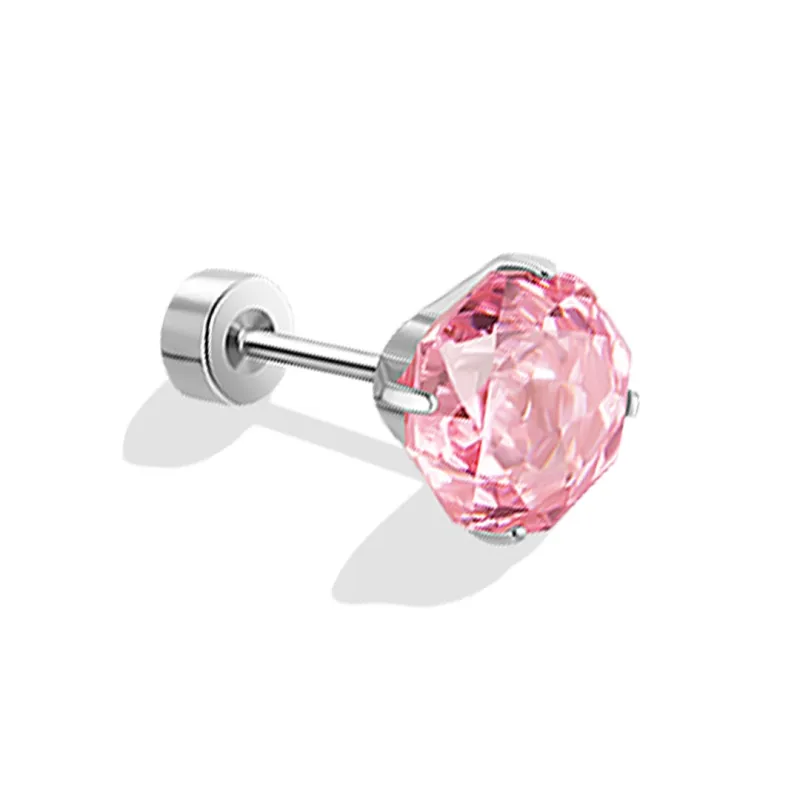 LINGJIE Zircon Titanium Steel Stud Earrings Women's-6