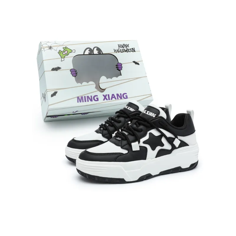 Singing Wear-Resistant Lightweight Height Increasing Low-Top Skateboard Shoes Unisex-0