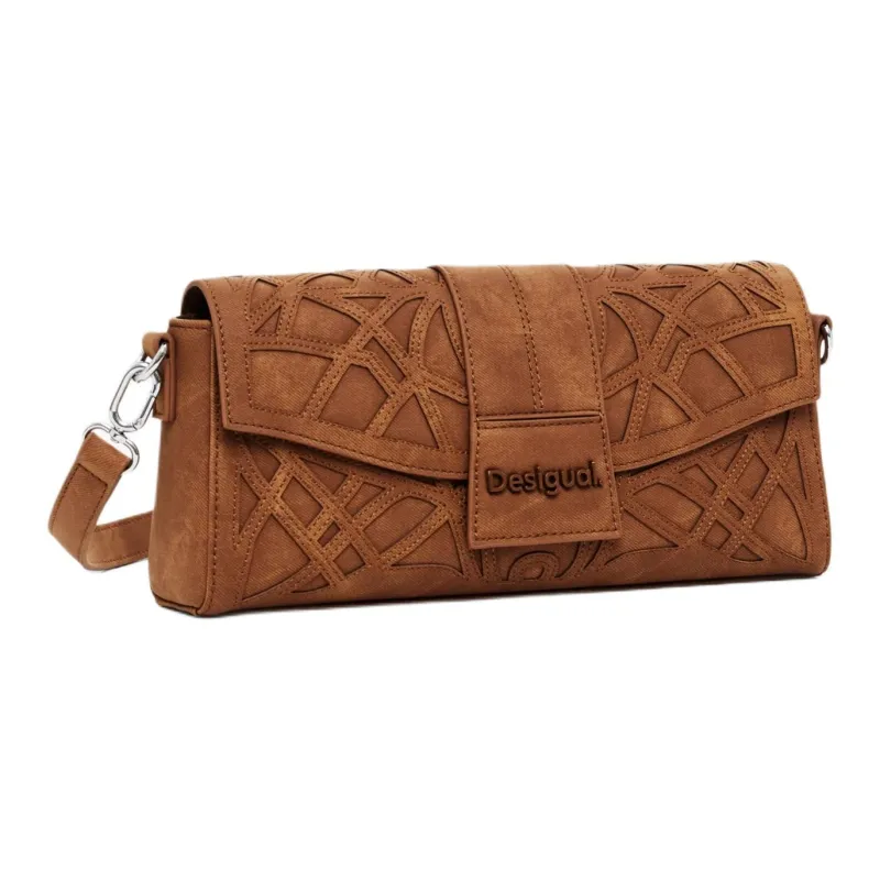 Desigual Artificial Leather Crossbody Bag, Shoulder Bag Women's Camel Brown-1