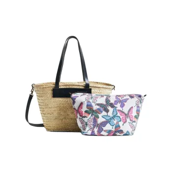 Desigual Straw Shoulder Bag, Crossbody Bag, Handbag Tubas Women's Natural