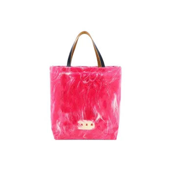 MARNI Logo Patch Shearling Tote Bag