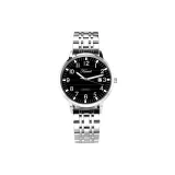 White Steel Black Dial Steel Band
