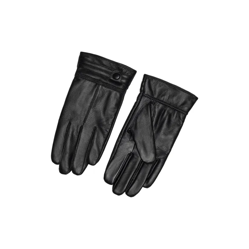 Shanghai Story Sheepskin Knit Gloves Men's Black Gift Box Set-76