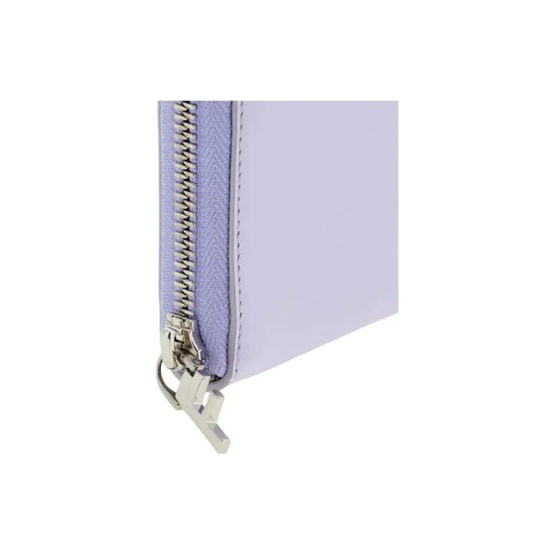 FERRAGAMO Calfskin Wallet Women's Light Purple With Light Yellow Accents-4
