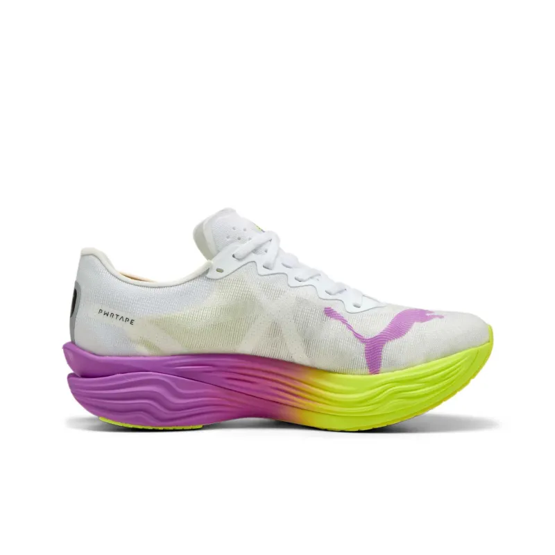 PUMA Deviate NITRO Elite 3 Cushioned Slip Resistant Breathable Low Top Running Shoes Men's White Yellow-1