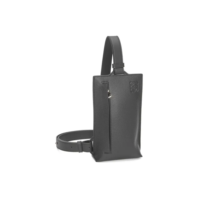 LOEWE Grained Calfskin One Shoulder Crossbody Sling Bags Men's Anthracite-2