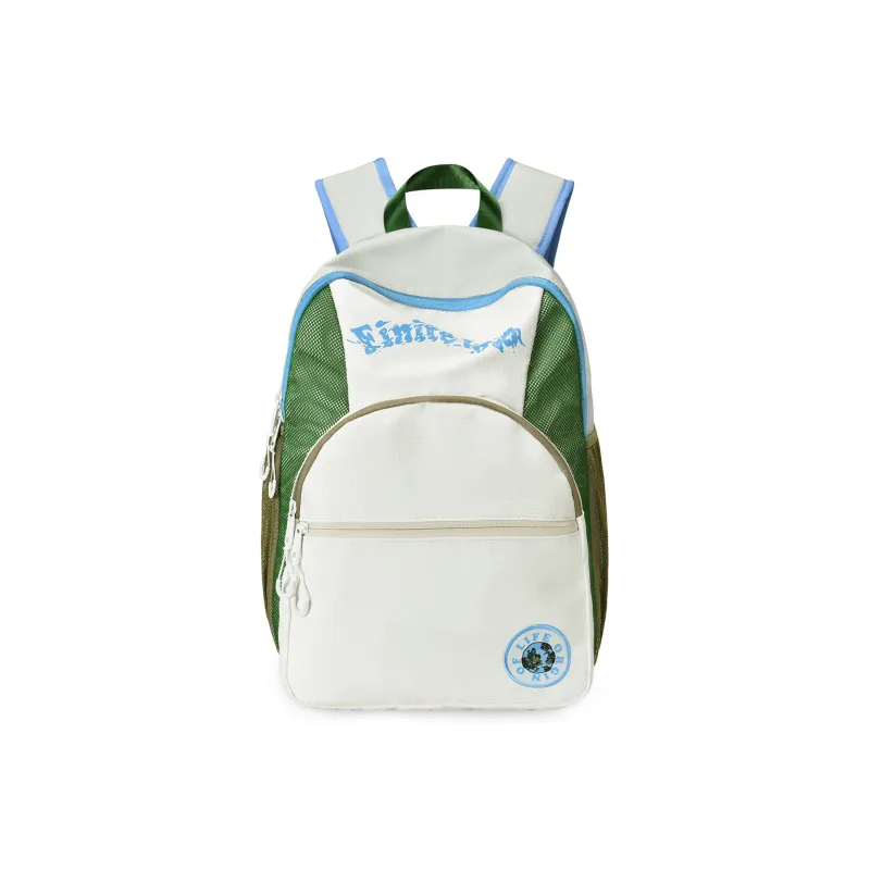 FINITE LOOP Eco-Friendly Fabric Backpack Unisex White Blue-5