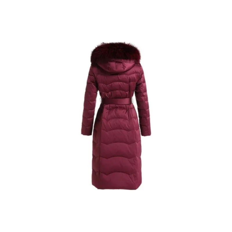 QIAOWANNI Down Jacket Women's Deep Garnet Red-1