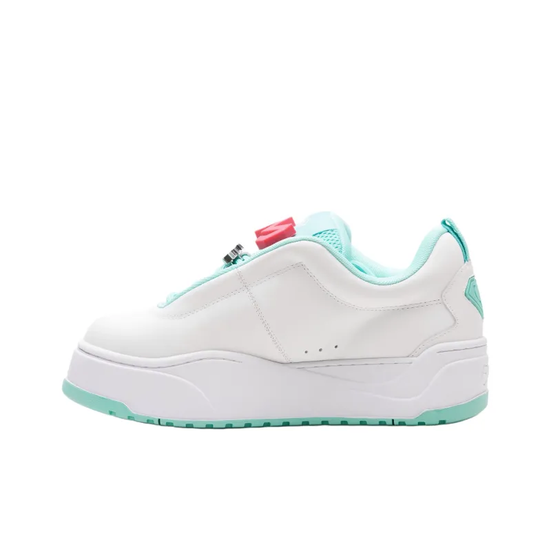 M26D Anti Slip Wear Resistant Low Top Skateboard Shoes Unisex White Green-0