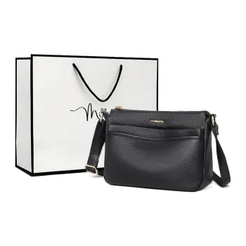 MILLIE'S Cow Leather Underarm Shoulder Bag, Crossbody Bag Medium Size Women's Black