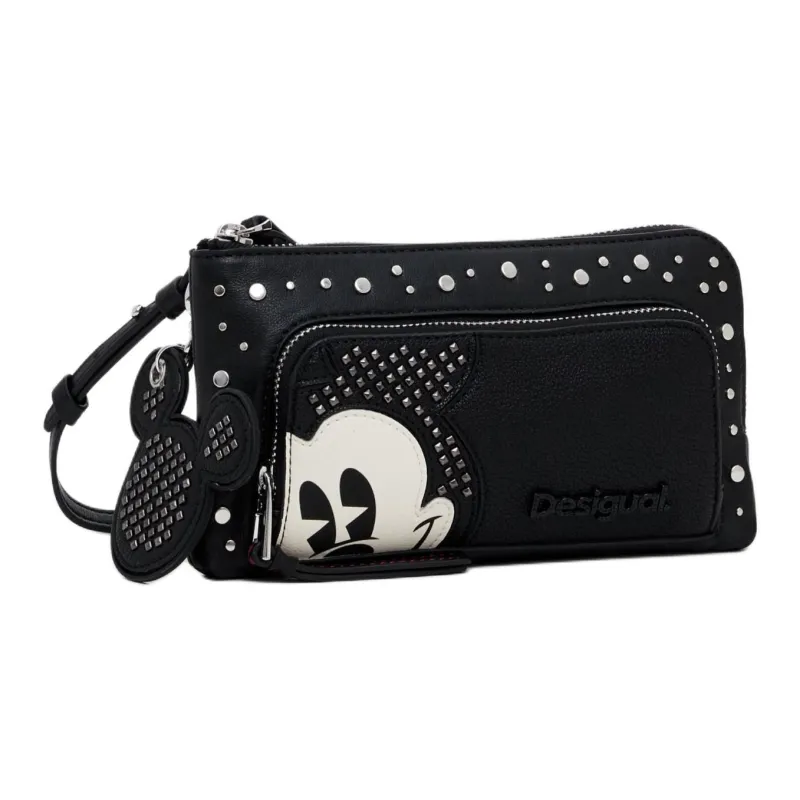 Desigual Polyurethane Shoulder Bag, Crossbody Bag, Wallet Regular Women's Black-1