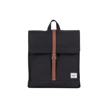 Herschel Leather Laptop Bag Commute Backpack Medium Size Unisex Black