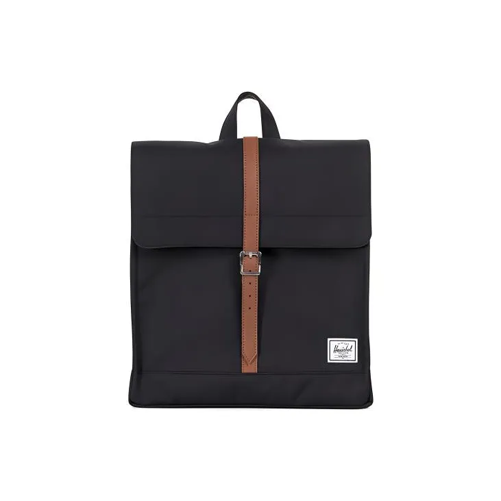 Herschel Leather Laptop Bag Commute Backpack Medium Size Unisex Black-0