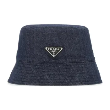 PRADA Cotton Bucket Hats Unisex Blue