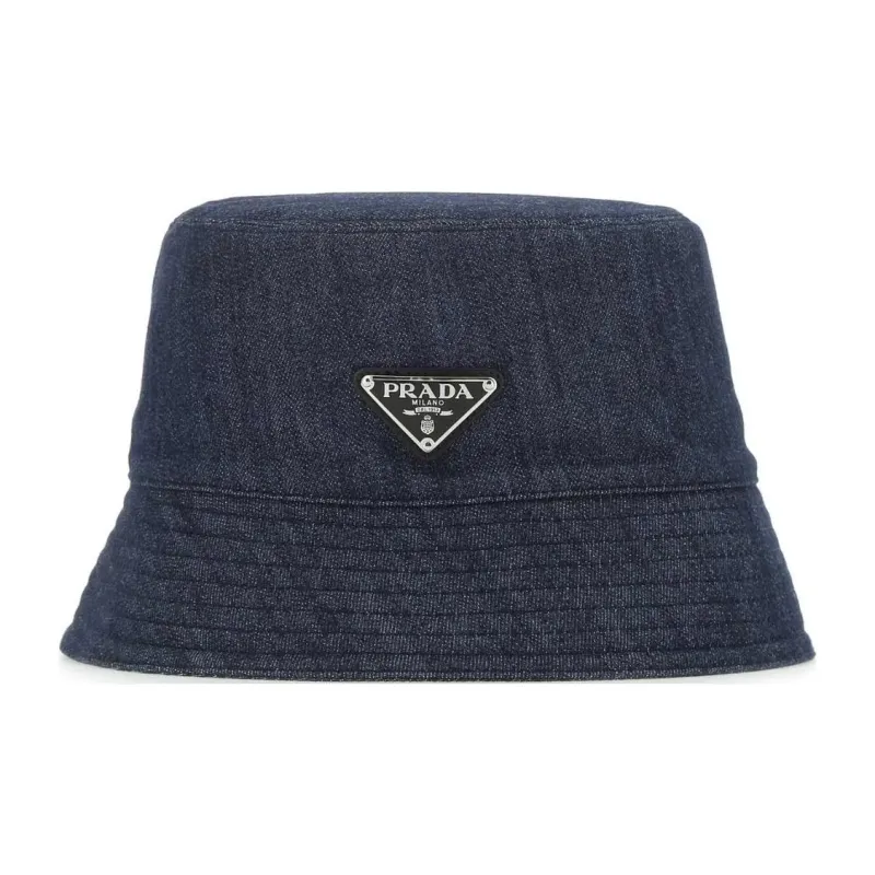 PRADA Cotton Bucket Hats Unisex Blue-0