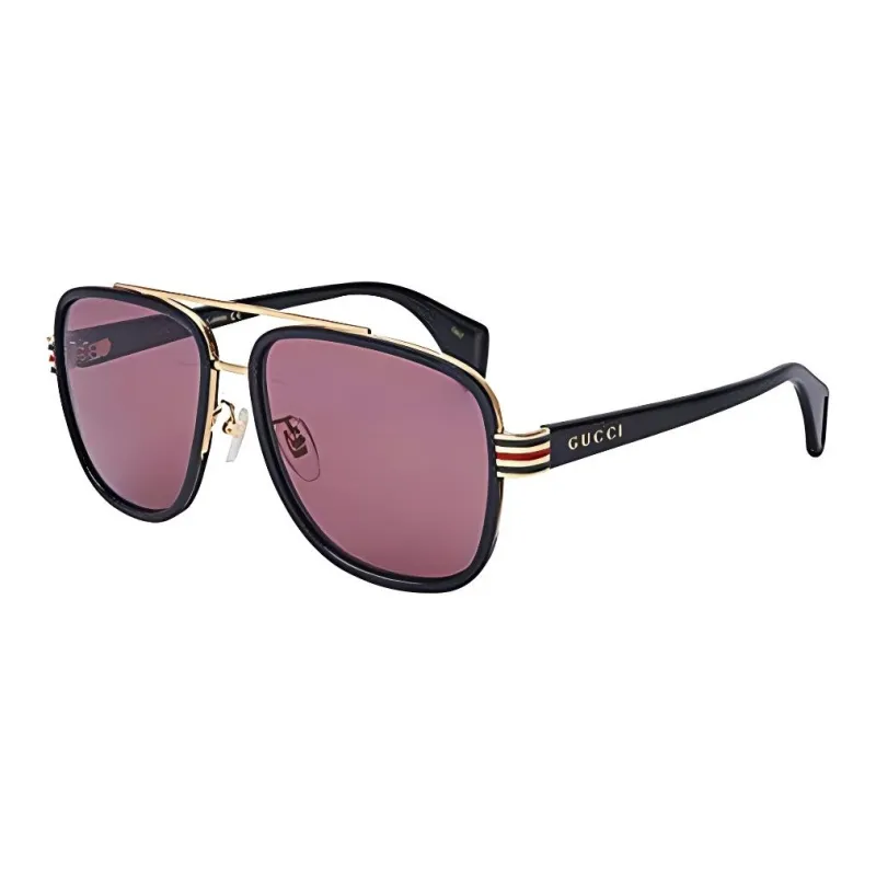 GUCCI Titanium Alloy Plastic Aviator Sunglasses Women's Black-0