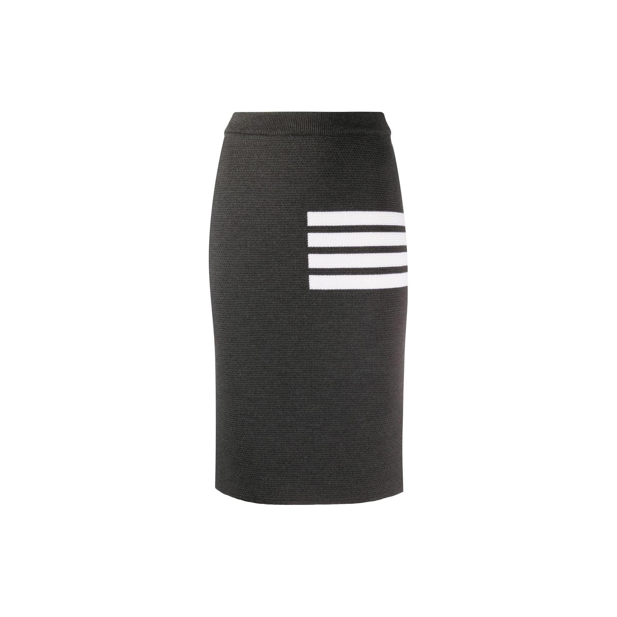スカート THOM BROWNE Women Long Skirts FGC402V00626035 Gray Twill Midi Pleated Skirt | Thom Browne