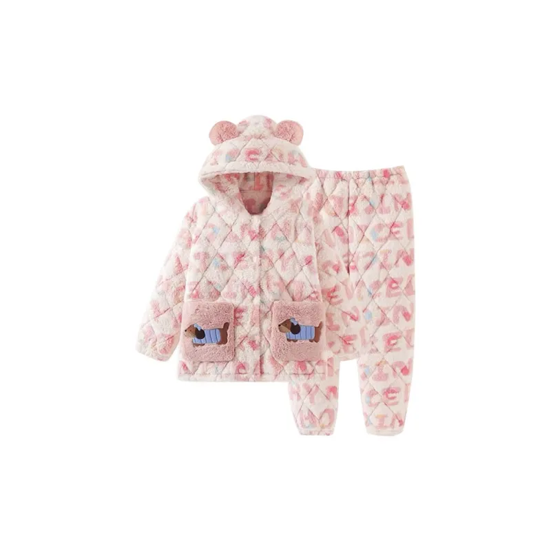 OEING Pajama Set Women's Pink Puppy-0