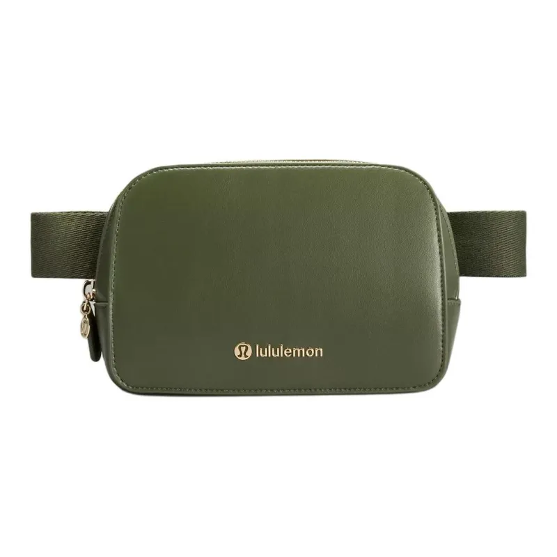 Lululemon Everywhere Faux Leather Fanny Pack Regular Unisex Military Green-0