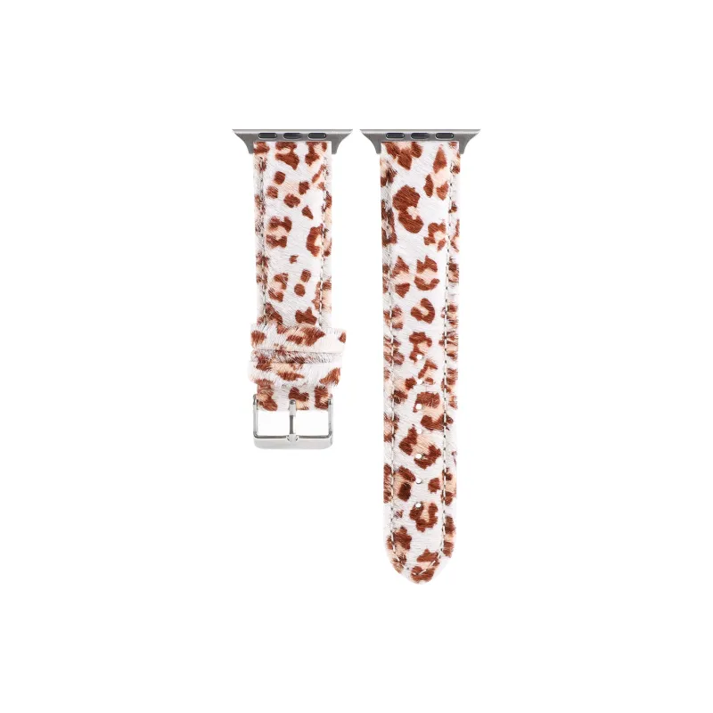 MSSM Apple Compatibility Watch Band 49mm Zebra Print Faux Suede Replacement Leopard Print Wrist Strap Material-11