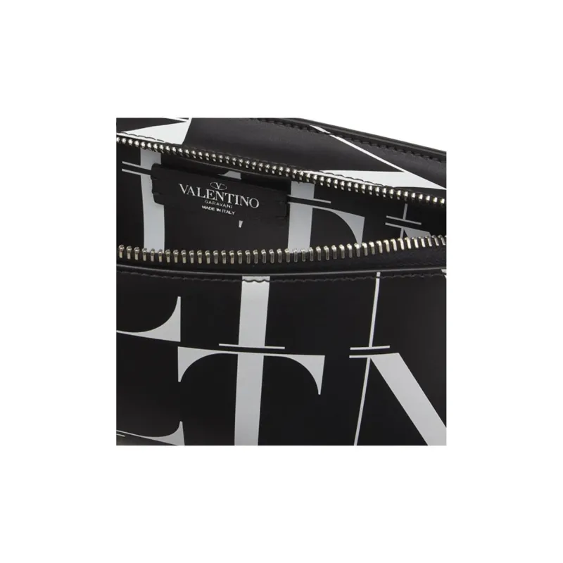 Valentino Leather Fanny Pack Men's Black-4