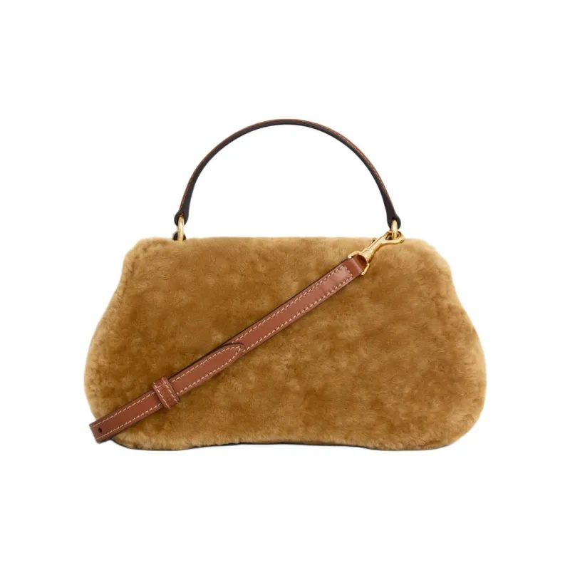 CELINE Shearling Handbag, Shoulder Bag Women's Brown-2