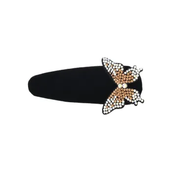 ROYALSASA Velour, Faux Crystal Edge Clip Women's