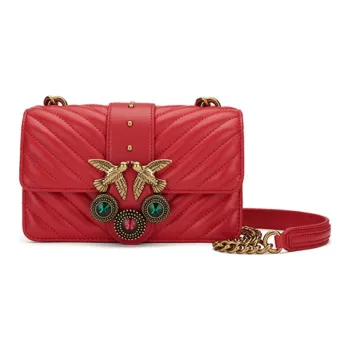 PINKO Leather Swift Bag Shoulder Bag Crossbody Bag Regular Women's Red