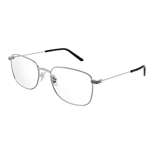GUCCI Metal Rectangular Eyeglass Frames Men's Silver