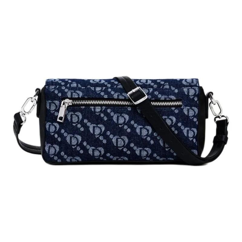 Desigual Cotton Shoulder Bag, Crossbody Bag, Handbag Regular Women's Black & Blue-2