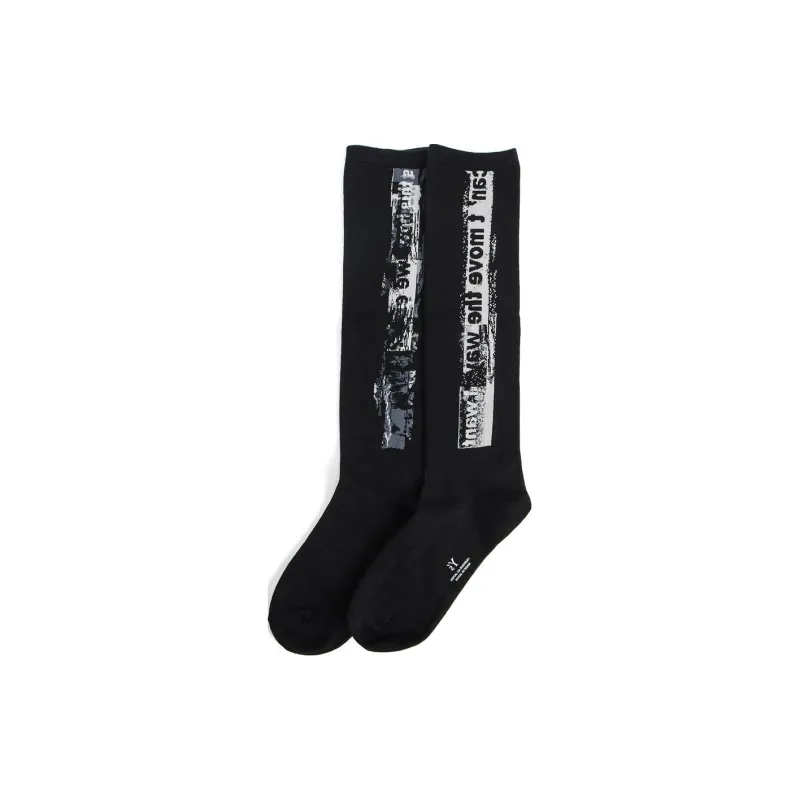 Yohji Yamamoto Knee-High Socks Unisex 1 Pack Black-0