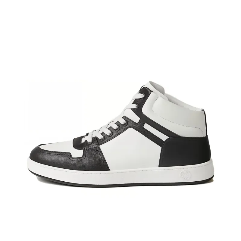 HERMES Inject High Top Skateboard Shoes Men's White-0