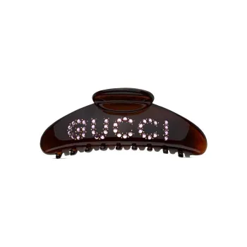 GUCCI Turtle Shell Resin Hair Clips Women's Red