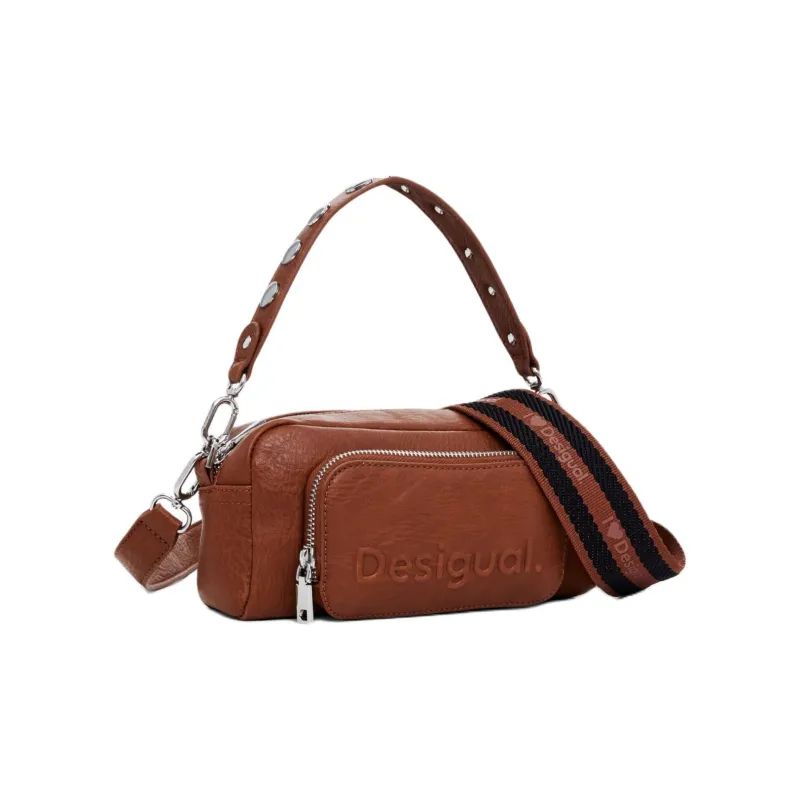 Desigual Polyurethane Shoulder Bag, Crossbody Bag, Handbag Regular Women's Brown-1