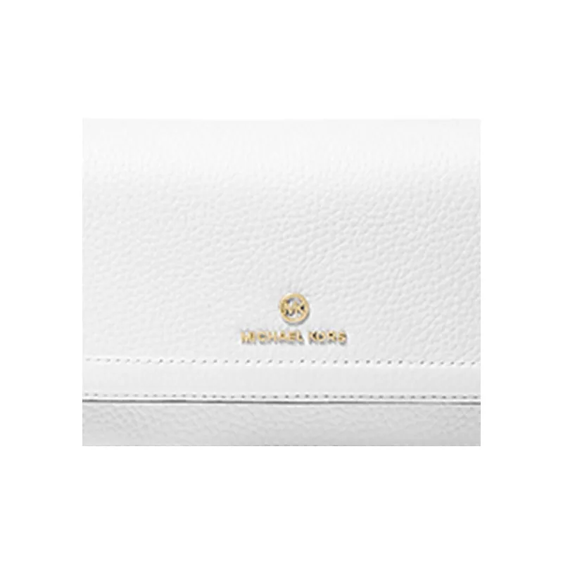 MICHAEL KORS Jet Set Charm Cow Leather MK Shoulder Bag, Crossbody Bag Trumpets Women's Pure White-2