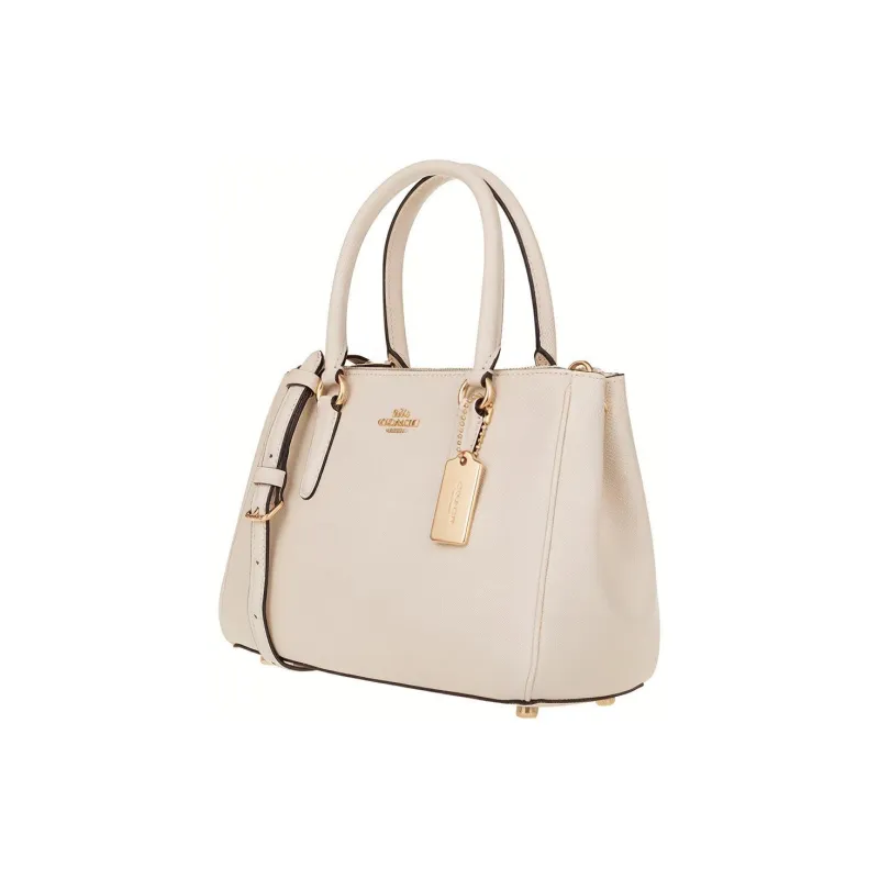 COACH Surrey Cow Leather Portable Crossbody Bag One Shoulder Crossbody Killer Handbag Small Size Women's White-1