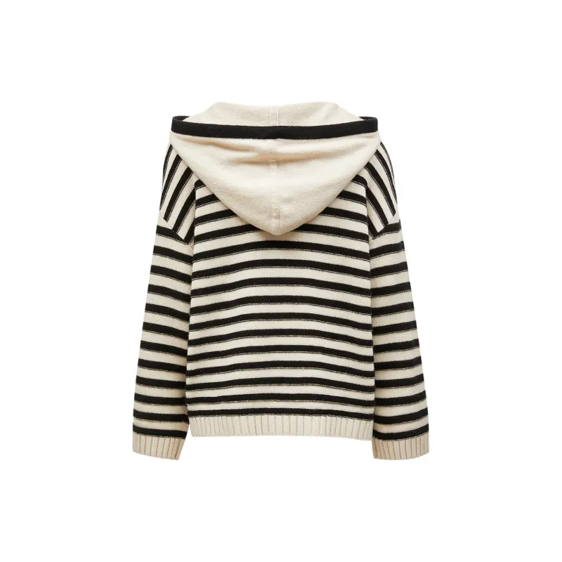 ONLY Knitwear Women's Black White Stripes-1