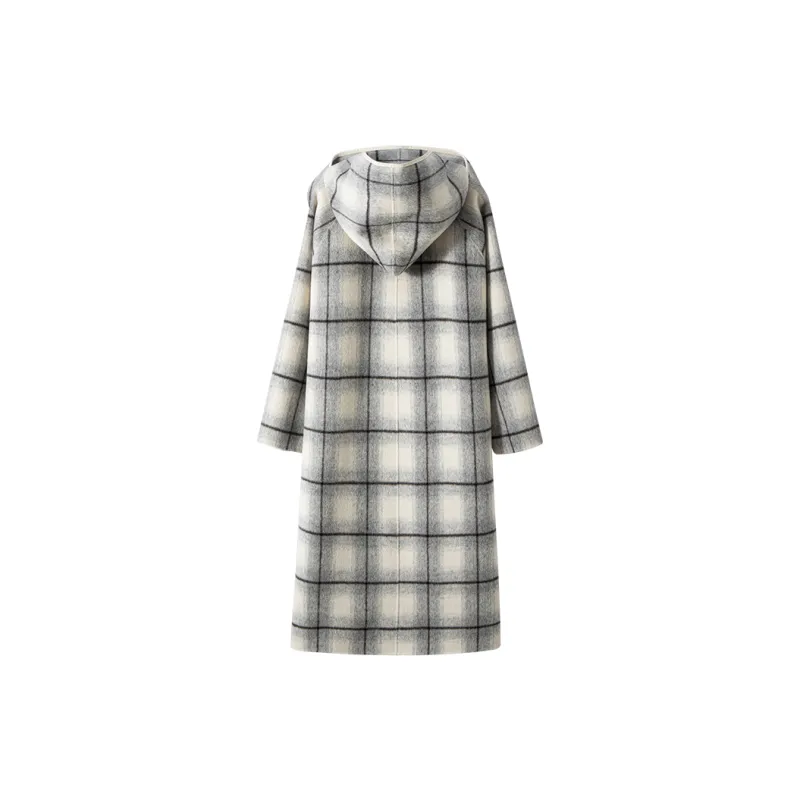 MOSIIMORII Coats Women's Light Gray Plaid-1
