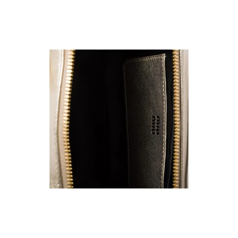 MIU MIU Arcadie Series Nappa Leather Shoulder Bag, Crossbody Bag, Handbag Mini Women's Yellow Iron Ore-4
