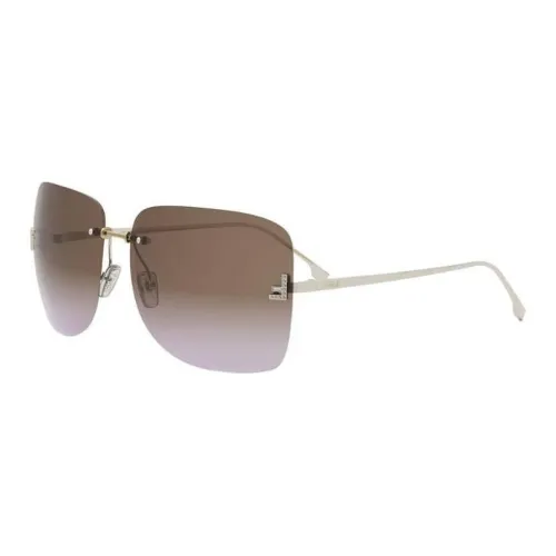 FENDI F Embellished Square Frame Sunglasses