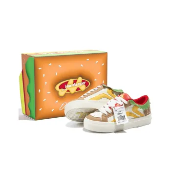 TUOPIN Pie Shoes Hamburger Shoes Couple Box Wear resistant And Lightweight Low Top Skateboard Shoes Unisex