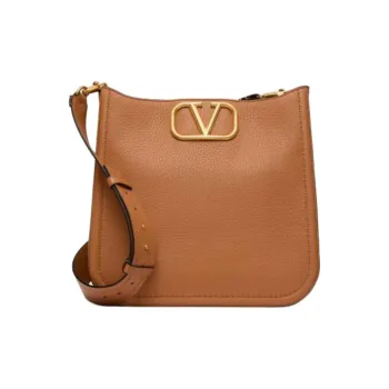 Valentino GARAVANI Grained Calfskin Crossbody Bag Shoulder Bag Women's Almond