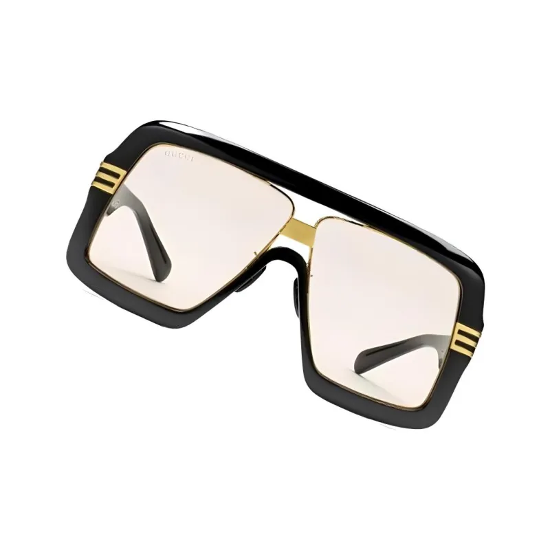 GUCCI Irregular Shape Sunglasses Men's Black-1