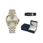 Two-Tone Gray Dial Steel Band[High-End Blue Leather Box+Genuine Leather Strap]
