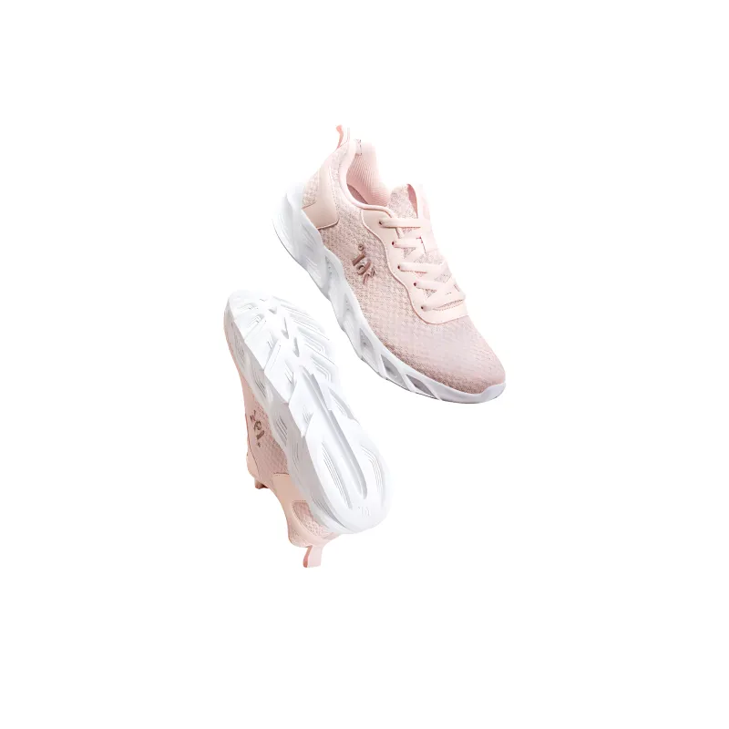 361° Cushioning Wear Resistant Low Top Running Shoes Women's Pink White-2