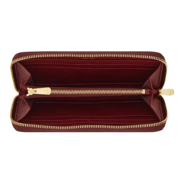 FERRAGAMO Calfskin Wallet Women's Burgundy-3